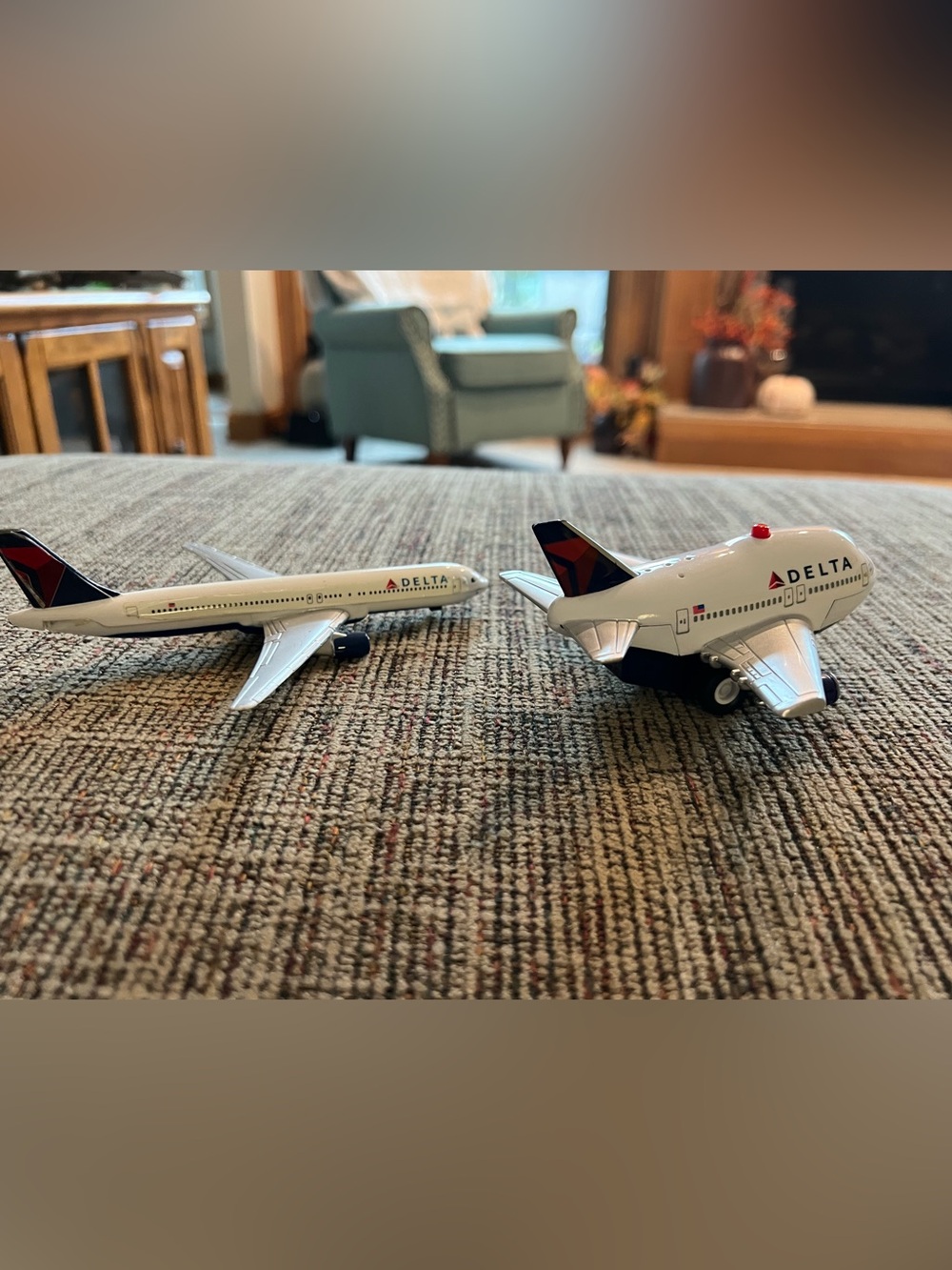 Two Delta Toy Airplanes